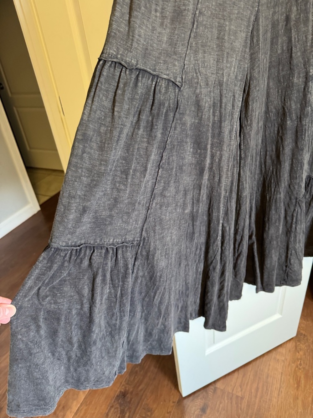 Oli & Hali Black Mineral Wash Tiered Pants - Picture 3 of 6